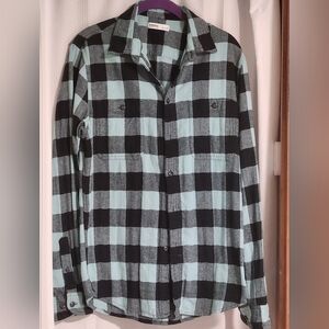 Sonoma Black and Light Blue Checkered Shirt